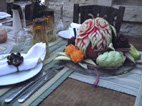 Pigadi Restaurant fruits and vegetables decorated