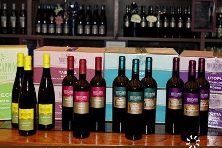 Visite des caves Montecappone à Jesi assortiment de vins